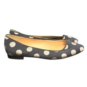 Talbots Polka Dot Ballet Flats, navy/metallic, women’s size 6 1/2 W